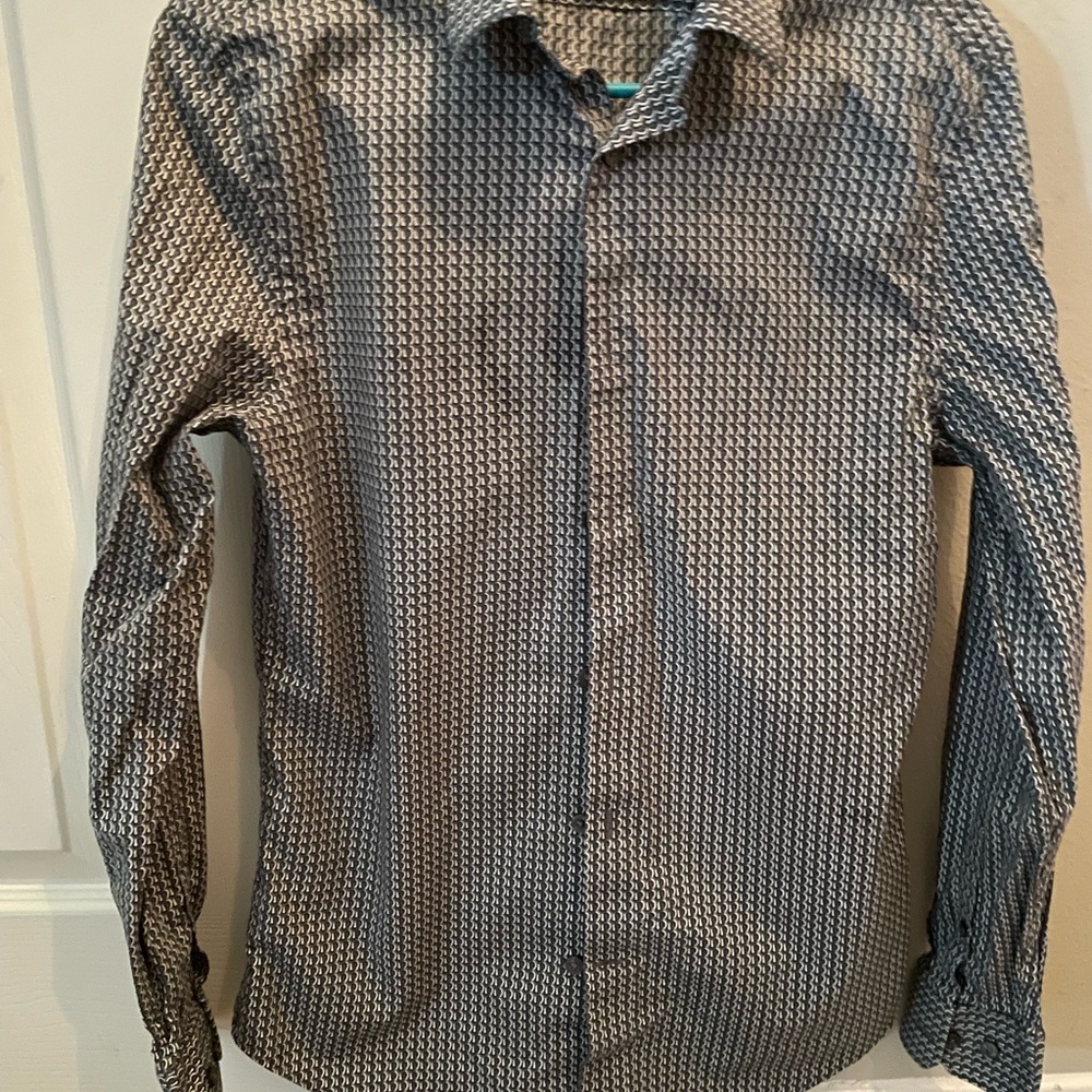 Express Black and White Geometric Shirt